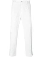 Dolce & Gabbana Stitch Detail Trousers, Men's, Size: 52, White, Cotton
