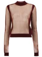 Maison Margiela Sheer Jumper, Women's, Size: Medium, Red, Polyester/wool