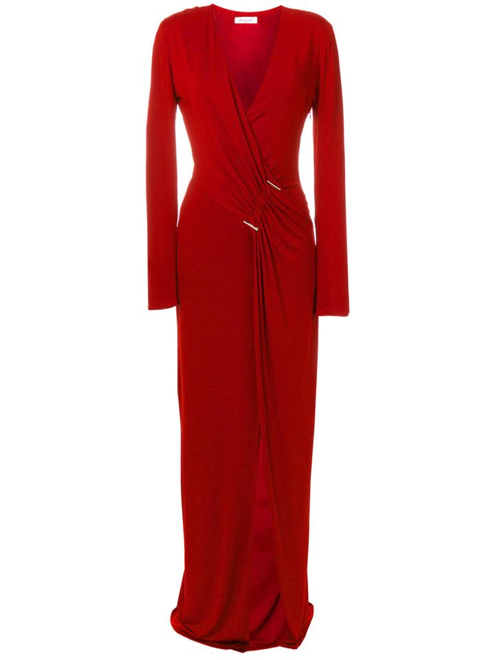Mugler Wrap Dress - Red