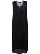Twin-set Draped Panel Midi Dress, Women's, Size: Medium, Black, Viscose