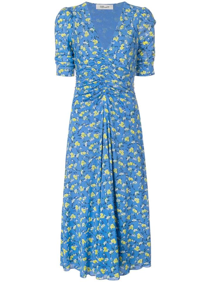 Dvf Diane Von Furstenberg Koren Floral Print Dress - Blue