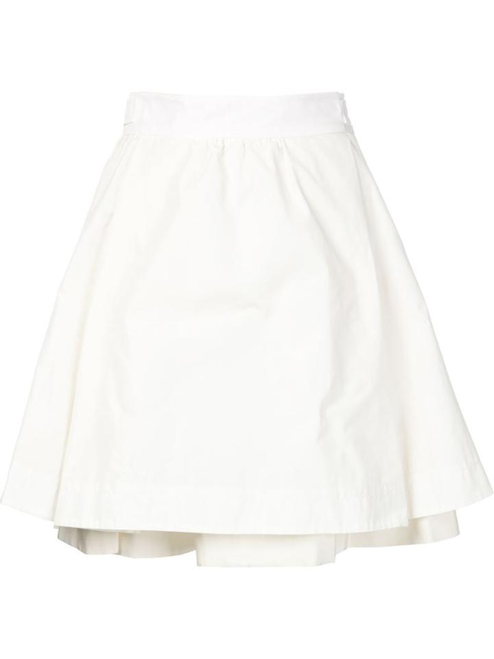 Moncler Layered A-line Skirt, Women's, Size: 1, White, Polyester/polyimide