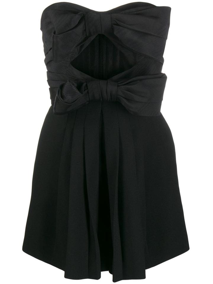 Saint Laurent Bow Detailed Playsuit - Black