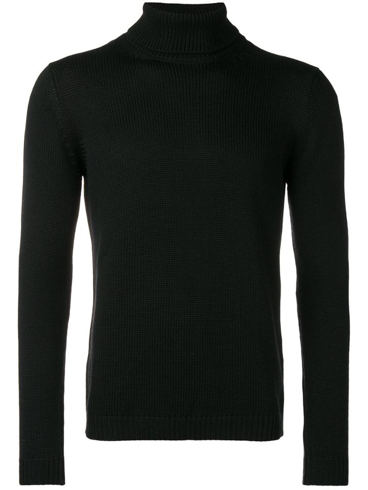 Nuur Roll-neck Fitted Sweater - Black