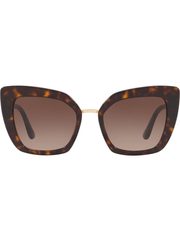 Dolce & Gabbana Eyewear Cate Eye Sunglasses - Brown