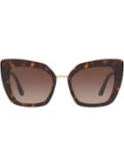 Dolce & Gabbana Eyewear Cate Eye Sunglasses - Brown