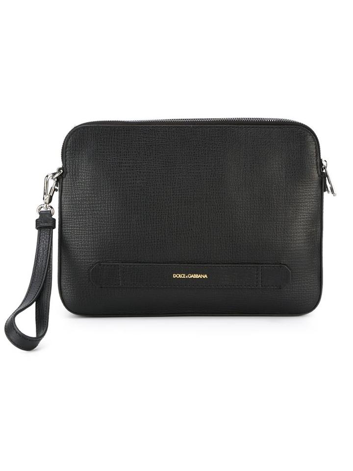 Dolce & Gabbana Wristlet Clutch, Men's, Black, Cotton/calf Leather