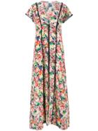 Ganni Zip Up Floral Print Maxi Dress - Multicolour