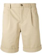 Éditions M.r - Pleated Shorts - Men - Cotton - 46, Nude/neutrals, Cotton