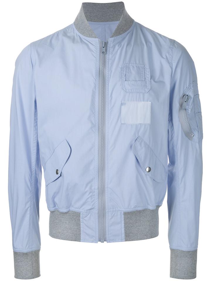 Kolor Multi-pocket Bomber, Men's, Size: 2, Blue, Cotton/nylon