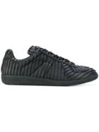 Maison Margiela Textured Stripe Low Top Sneakers - Black