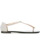 Giuseppe Zanotti Design Gaia Sandals, Women's, Size: 39.5, Grey, Suede/leather/crystal