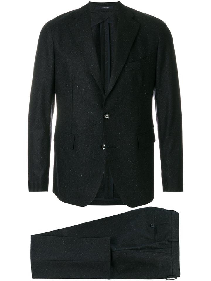 Tagliatore Speckled Finish Two Piece Suit - Blue