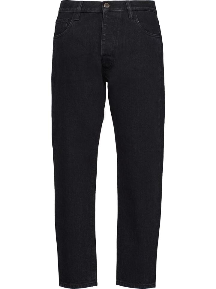Prada Logo Patch Mid-rise Straight-leg Jeans - Black
