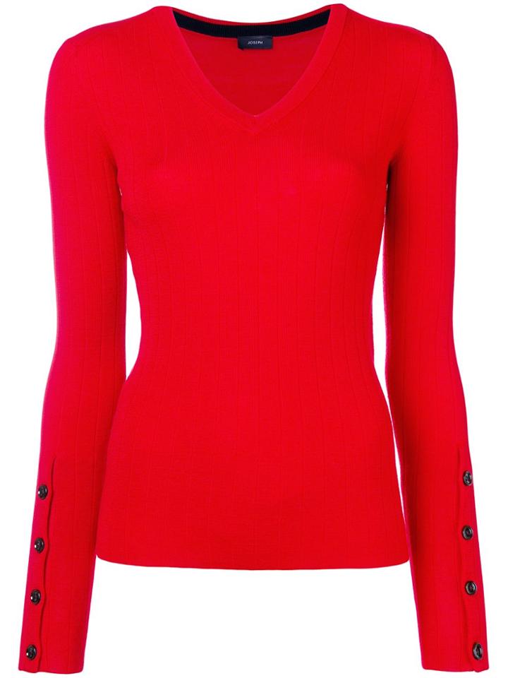 Joseph Ribbed Knit Jumper - Red