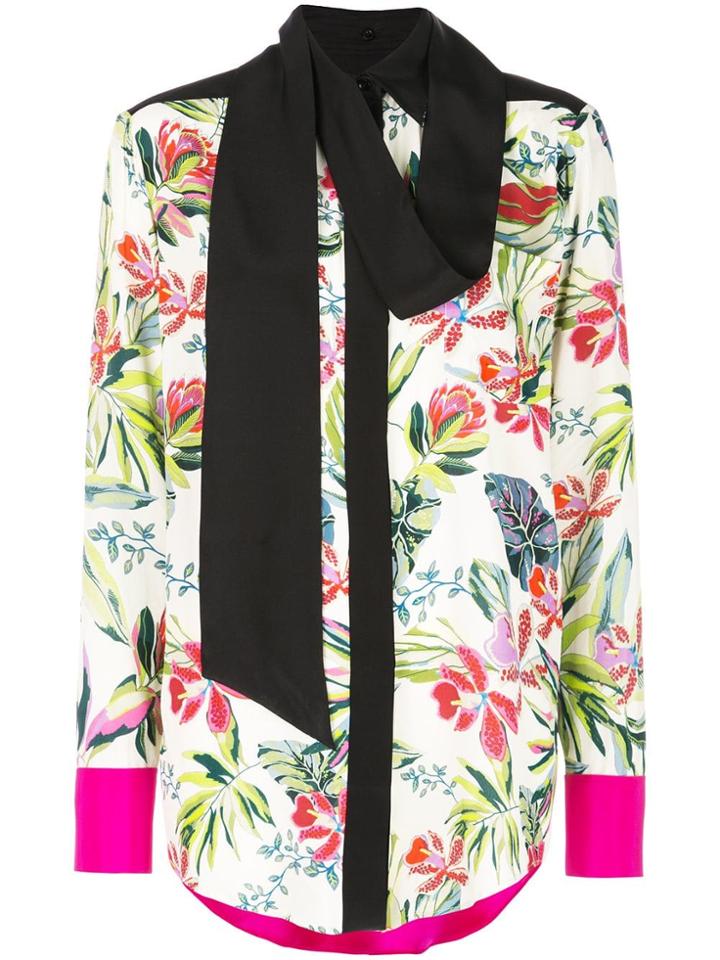 Barbara Bui Scarf Detailed Floral Shirt - Neutrals