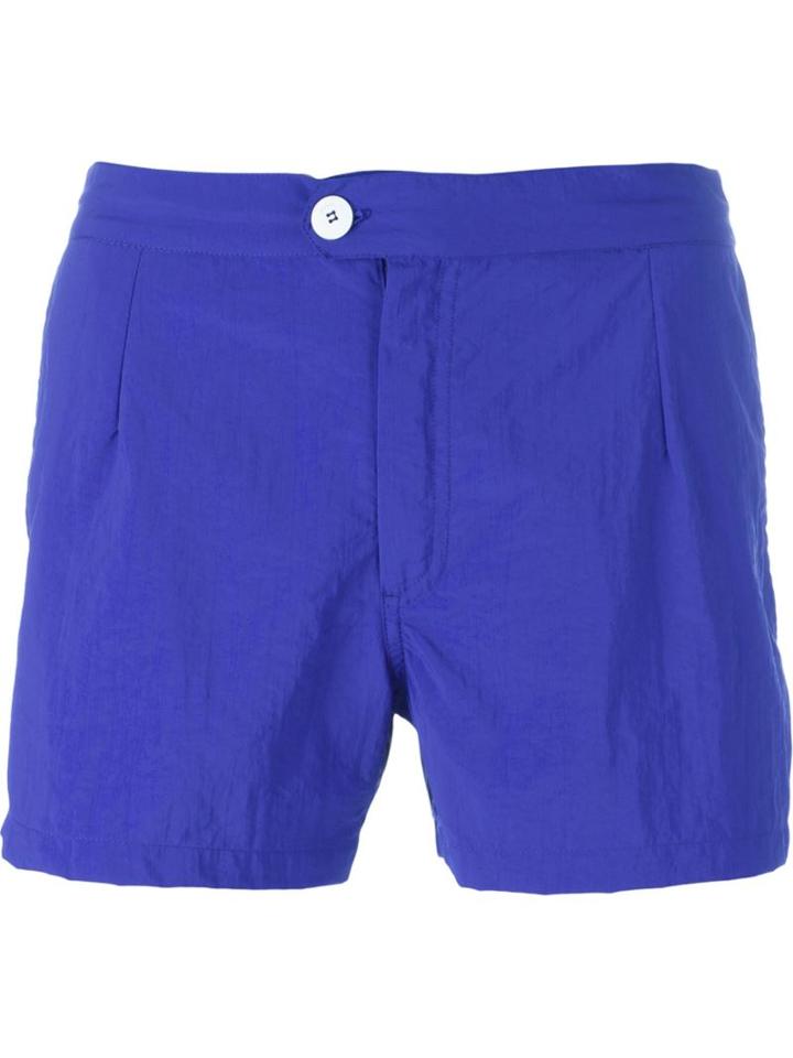 Dondup Button Fastening Swim Shorts, Men's, Size: Xl, Blue, Polyamide