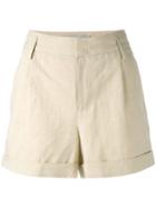 Vince - Chino Shorts - Women - Cotton/linen/flax/lyocell - 6, Nude/neutrals, Cotton/linen/flax/lyocell