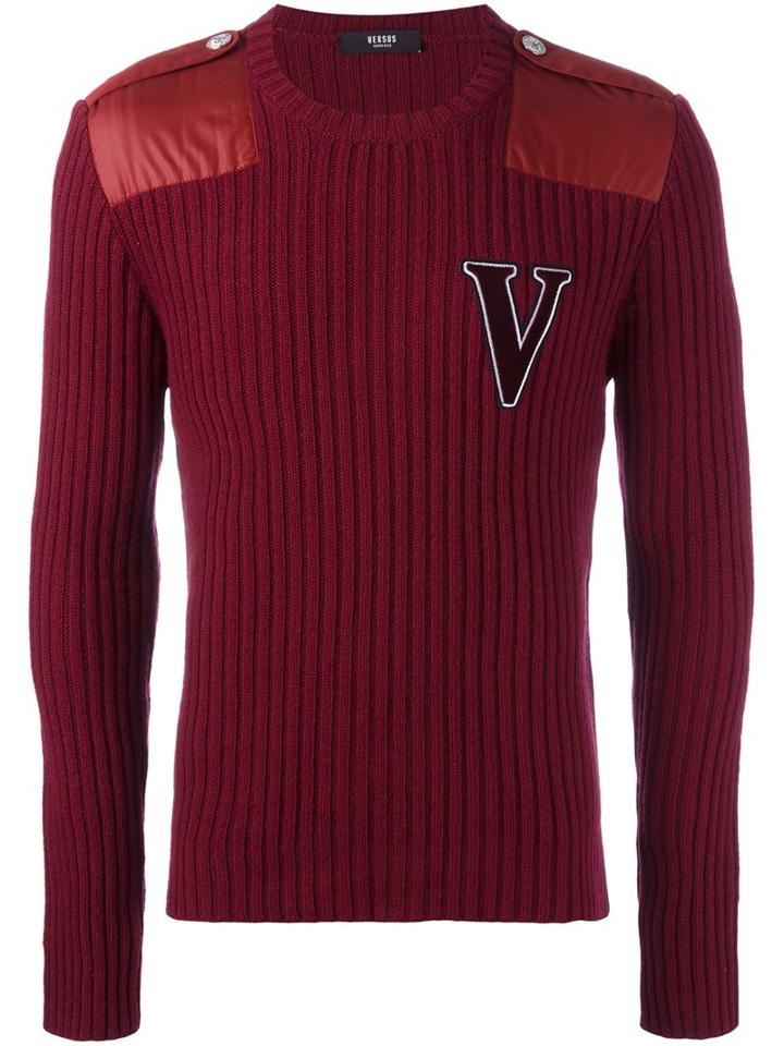 Versus Ribbed Jumper, Men's, Size: 48, Red, Polyamide/polyester/viscose/wool