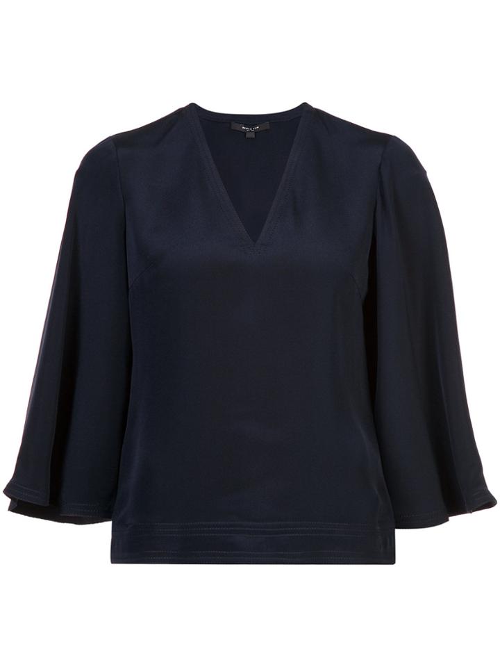 Derek Lam Alek V-neck Full Blouse - Blue