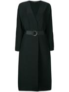 Federica Tosi Textured Open-front Belted Coat - Black