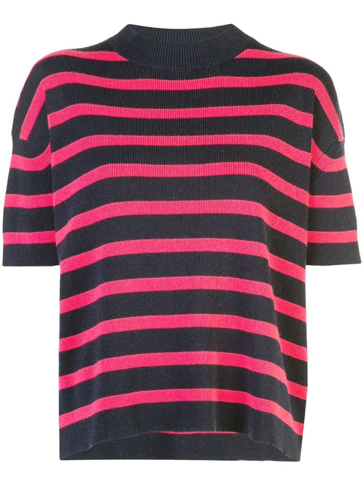 Barrie Striped Short Sleeve Jumper - Blue