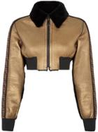 Fendi Reversible Shearling Bomber Jacket - Gold