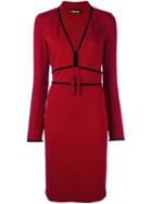 Roberto Cavalli Tassel Neck Fitted Dress, Women's, Size: 50, Red, Spandex/elastane/viscose
