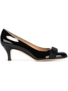 Salvatore Ferragamo Carla Pumps, Women's, Size: 8.5, Black, Patent Leather/leather