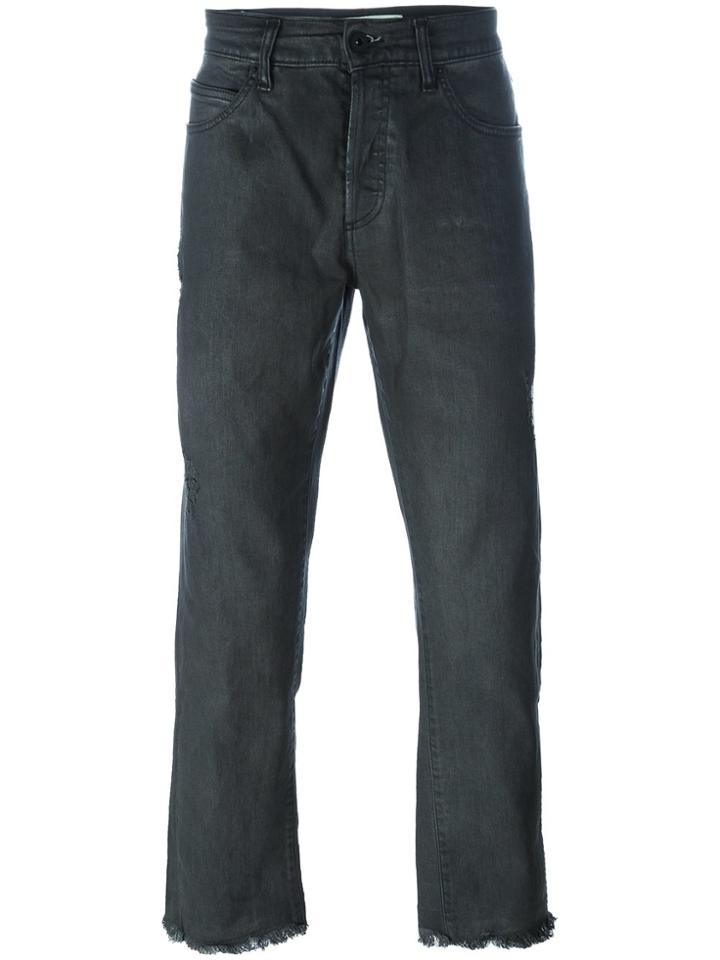 Off-white Striped Detail Jeans - Grey