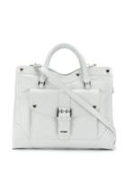 Twin-set Buckle Detail Tote - White
