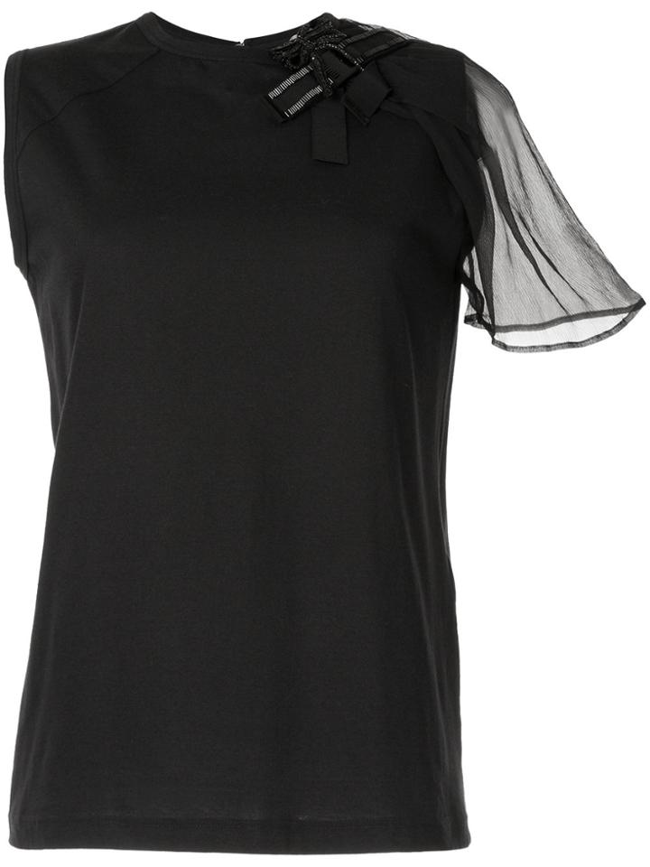 No21 One Sleeve Tank Top - Black