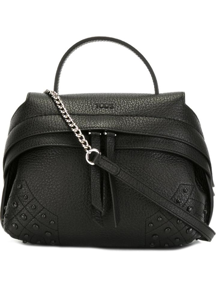 Tod S Micro Wave Crossbody Bag, Women's, Black, Leather