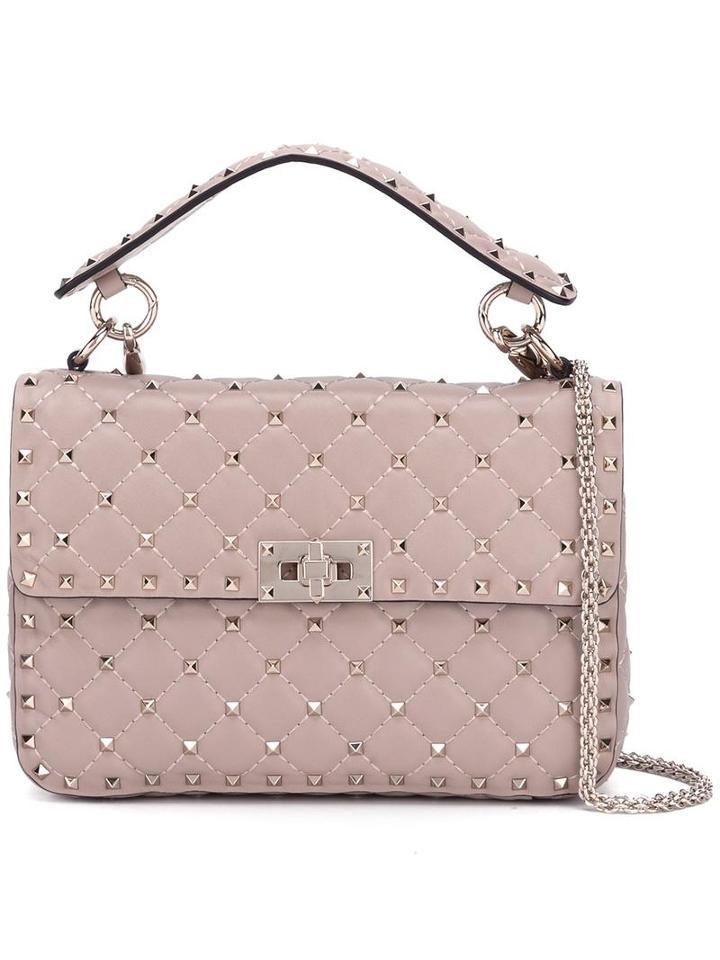 Valentino Valentino Garavani Rockstud Spike Shoulder Bag, Women's, Nude/neutrals, Calf Leather/metal (other)