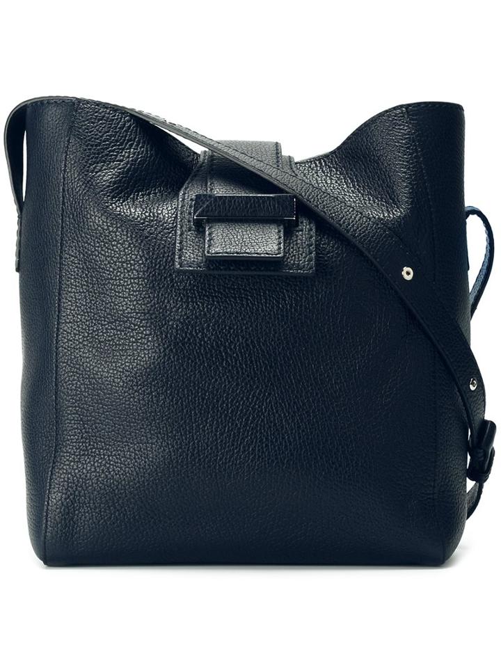 Max Mara Fold Over Fastening Cross Body Bag, Women's, Blue