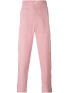 Damir Doma Drop-crotch Trousers, Men's, Size: Large, Pink/purple, Linen/flax