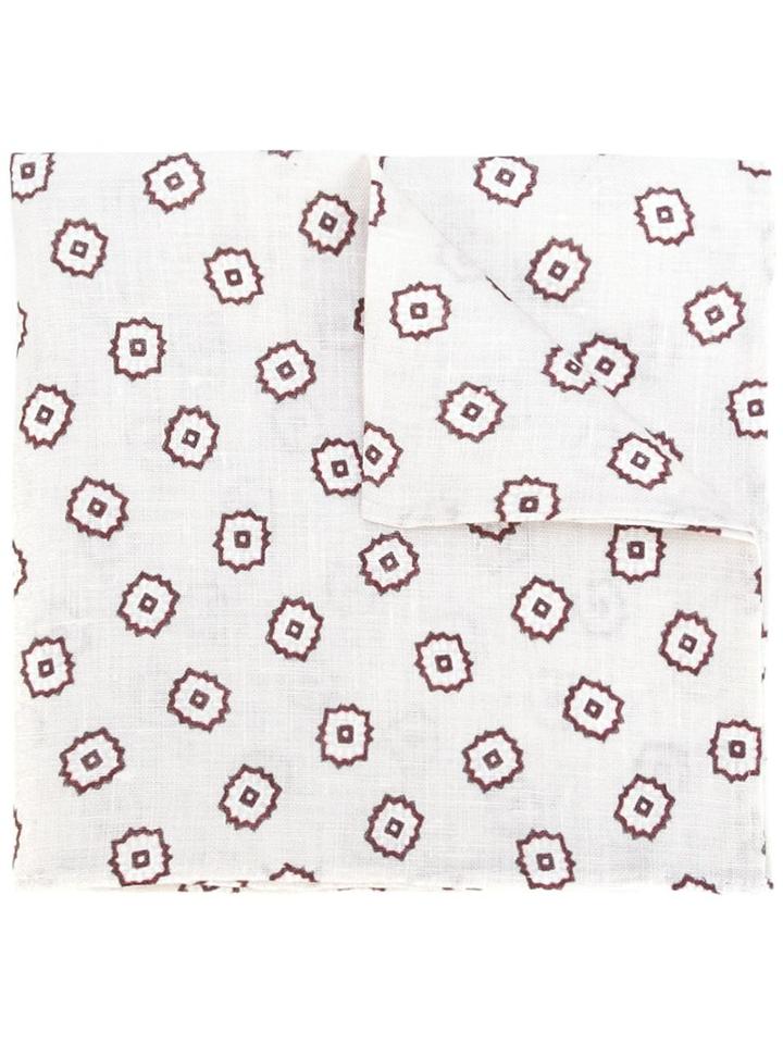 Fashion Clinic Timeless Floral Print Pocket Square, Men's, Nude/neutrals, Linen/flax