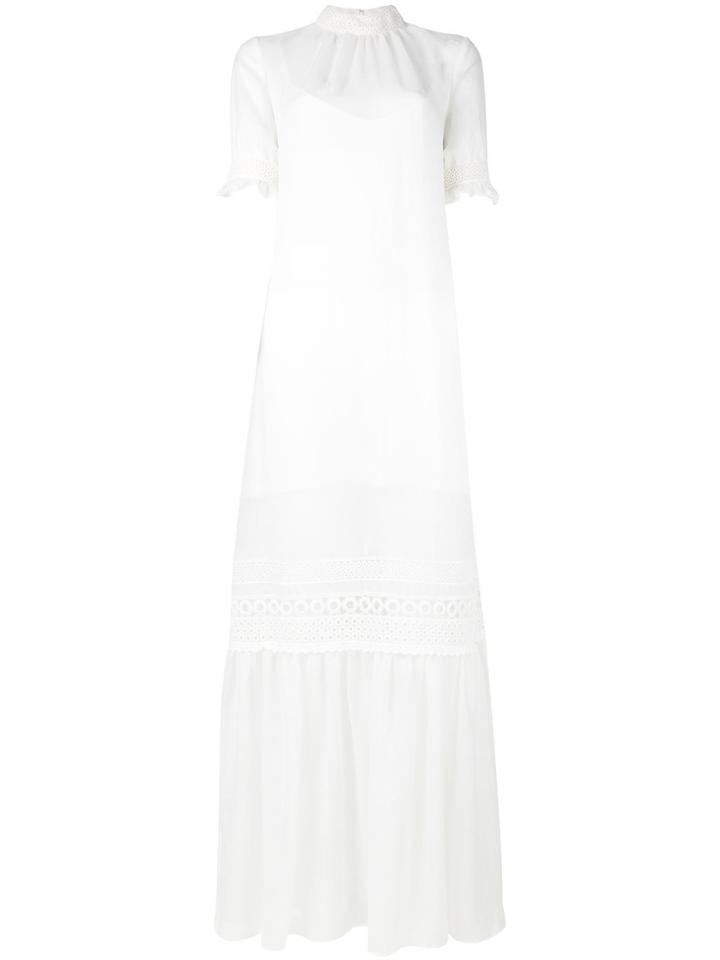 Mcq Alexander Mcqueen Lace Detail Full Length Dress - White