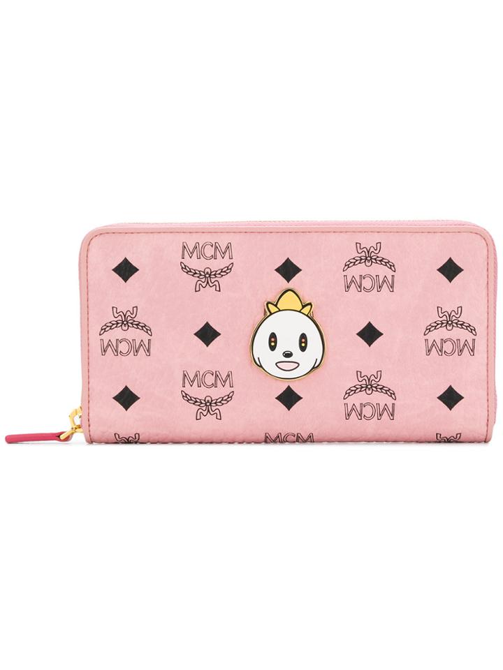 Mcm Loveless Zip Around Wallet - Pink & Purple