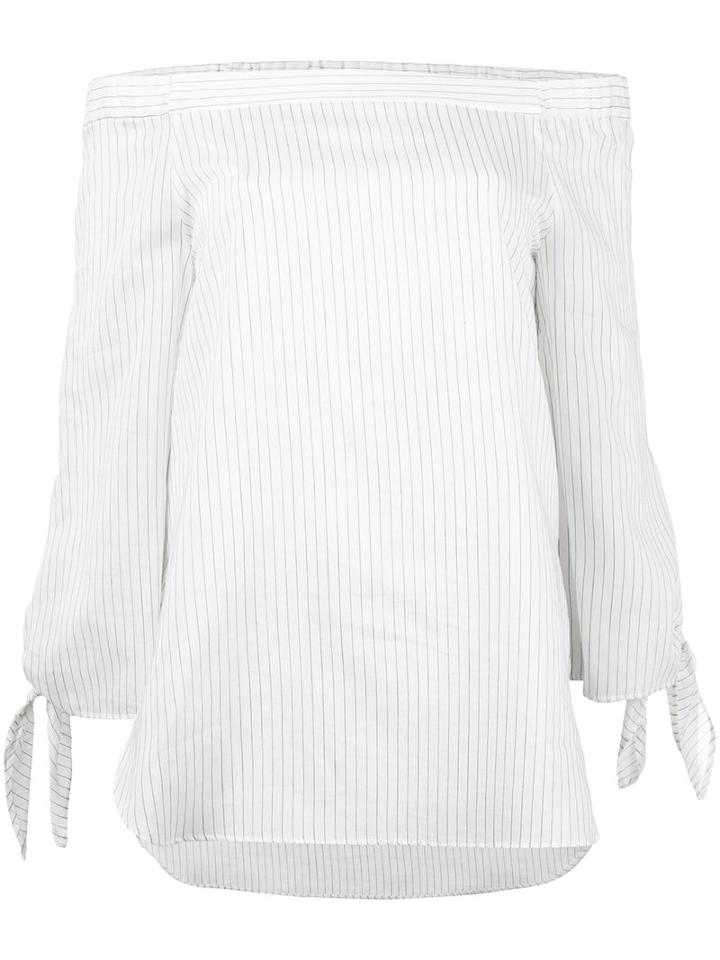 Erika Cavallini Off Shoulder Top, Women's, Size: 40, White, Silk/cotton