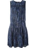 Michael Michael Kors Micro Floral Print Dress, Women's, Size: 10, Blue, Polyester