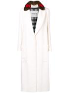 Ava Adore Fur Collar Coat - White