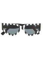 Valentino Eyewear Rockstud Striped Cat-eye Frame Sunglasses - Black