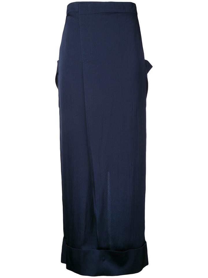 Rito - Pocket Pencil Skirt - Women - Silk/polyurethane - 38, Blue, Silk/polyurethane