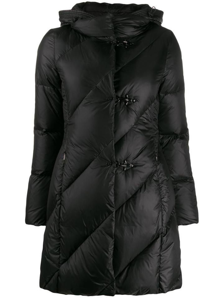 Fay Hooded Down Coat - Black