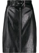 Msgm Faux Leather Skirt - Black