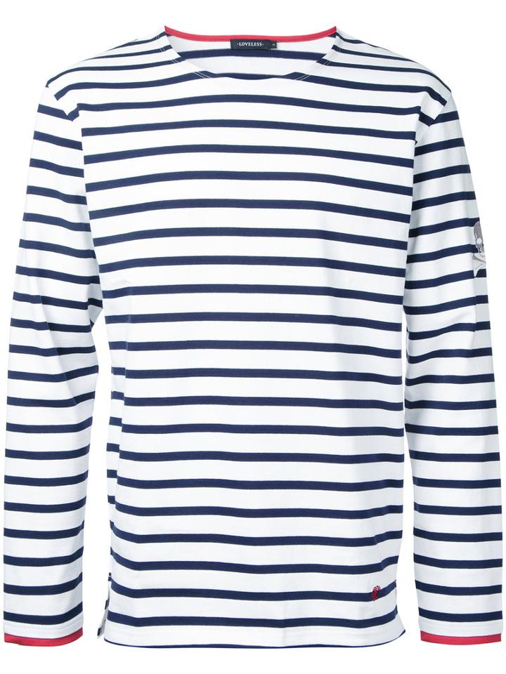 Loveless Striped T-shirt, Men's, Size: 2, White, Cotton