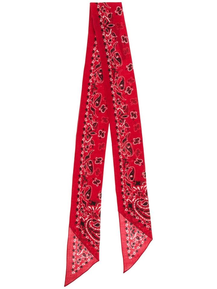 Saint Laurent Paisley Print Scarf - Red