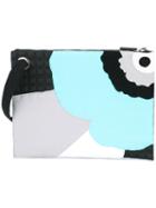 No Ka' Oi Floral Print Zipped Clutch, Women's, Black, Cotton/polyamide/polyurethane/spandex/elastane