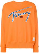 Tommy Jeans Logo Embroidered Sweatshirt - Yellow & Orange